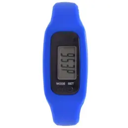 Pedometer Watch Blue Front